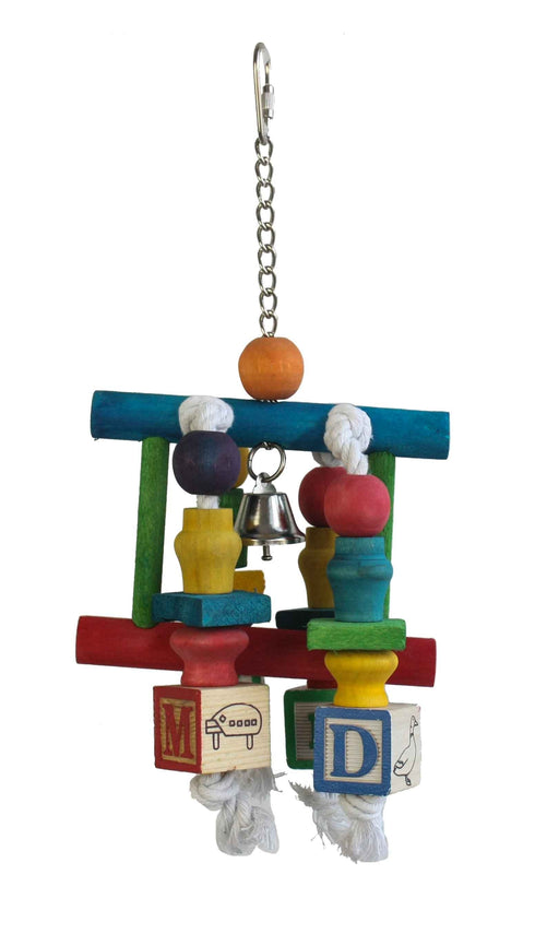 Jucarie pentru pasari mari Cuburi Lemn 30X13cm